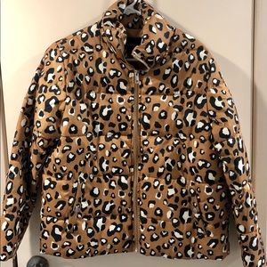 NWT Who What Wear Leopard Bistre Puffer Jacket S